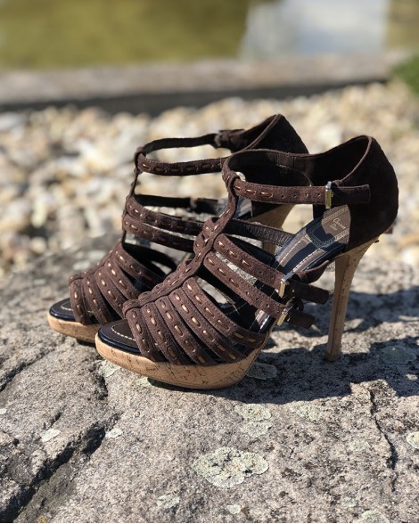 Sandále dámské Christian Dior hnědé 